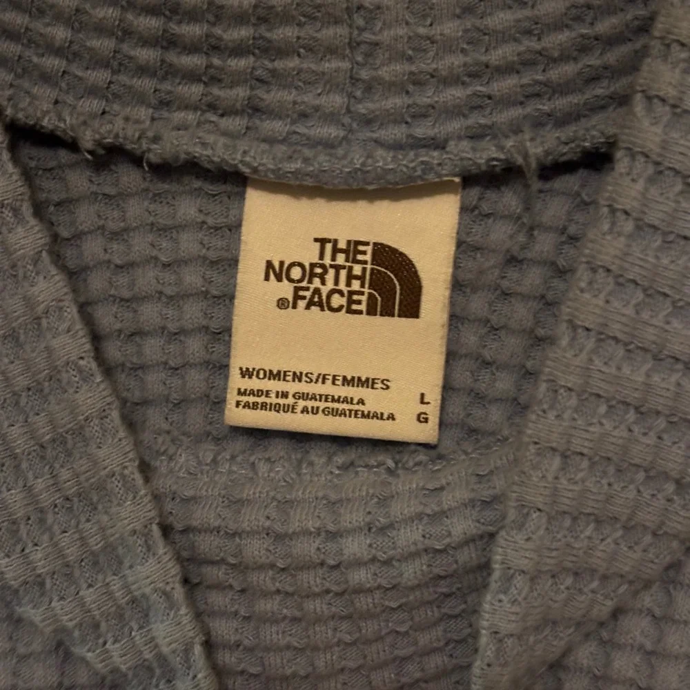 The North Face Women's Chabot Mock Neck Large Pullover Waffle Knit Blue - Picture 2 of 3